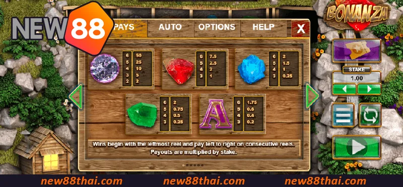 แต่ละสัญลักษณ์จะมีระดับรางวัลที่แตกต่างกัน